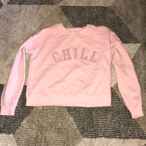 pink sweatshirt